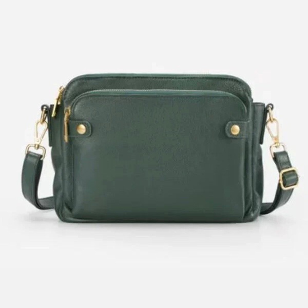 NWOT!  Dark green crossbody multi-functional shoulder bag.